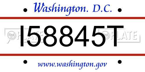 I58845T District Of Columbia License Plate