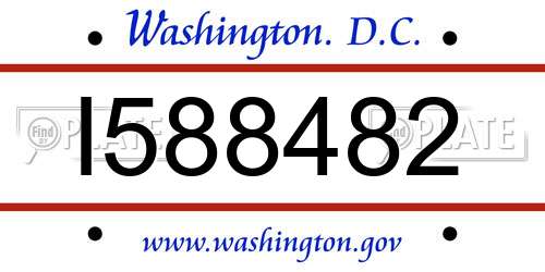 I588482 District Of Columbia License Plate