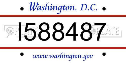 I588487 District Of Columbia License Plate