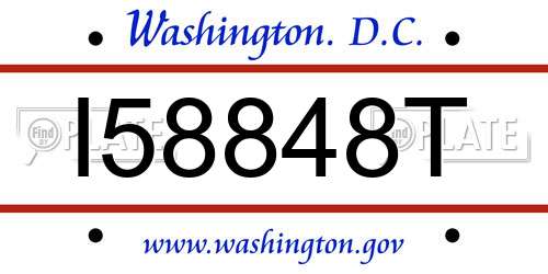 I58848T District Of Columbia License Plate
