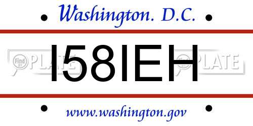 I58IEH District Of Columbia License Plate