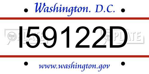 I59122D District Of Columbia License Plate