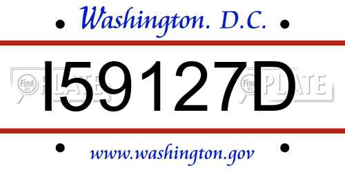 I59127D District Of Columbia License Plate