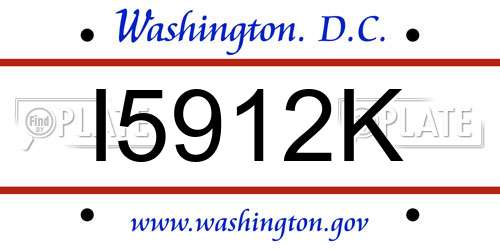 I5912K District Of Columbia License Plate