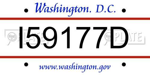 I59177D District Of Columbia License Plate