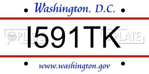I591TK District Of Columbia License Plate