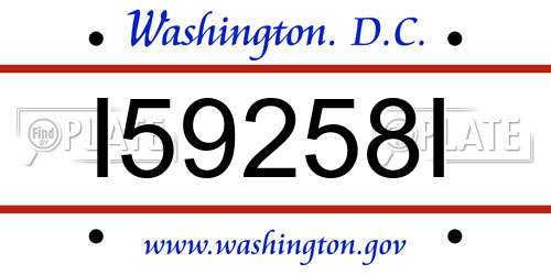 I59258I District Of Columbia License Plate