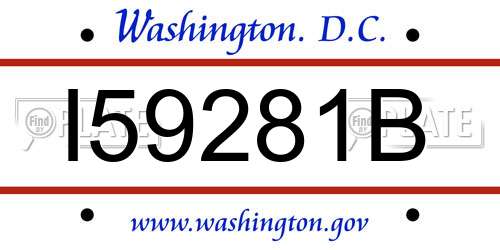 I59281B District Of Columbia License Plate