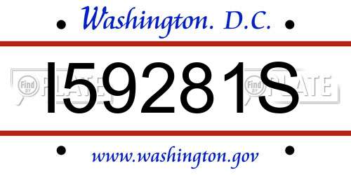 I59281S District Of Columbia License Plate