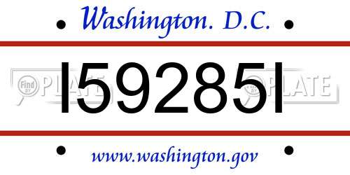 I59285I District Of Columbia License Plate
