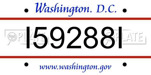 I59288I District Of Columbia License Plate