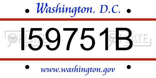 I59751B District Of Columbia License Plate