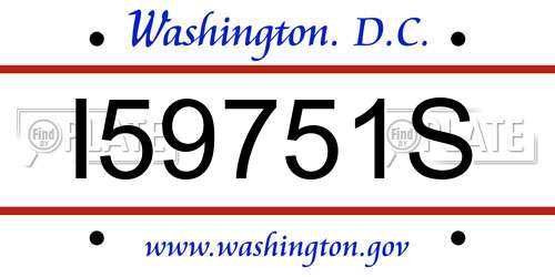 I59751S District Of Columbia License Plate