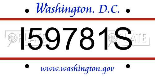 I59781S District Of Columbia License Plate