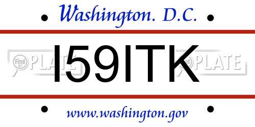 I59ITK District Of Columbia License Plate