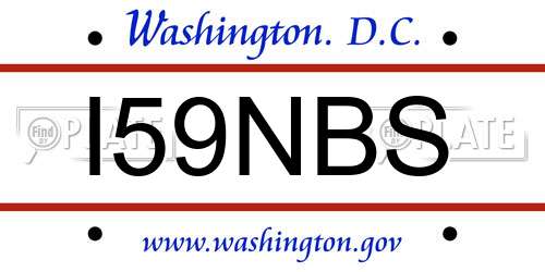 I59NBS District Of Columbia License Plate