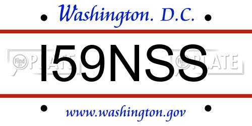 I59NSS District Of Columbia License Plate