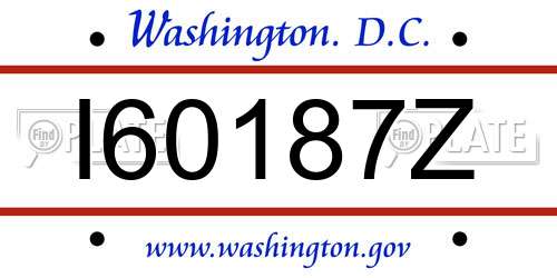 I60187Z District Of Columbia License Plate
