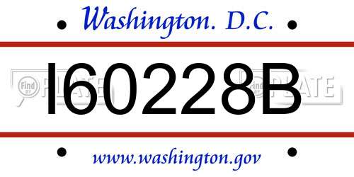 I60228B District Of Columbia License Plate