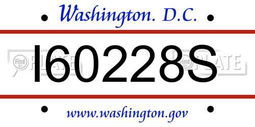 I60228S District Of Columbia License Plate