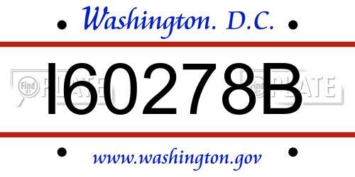 I60278B District Of Columbia License Plate