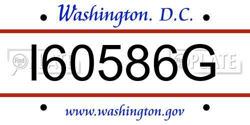 I60586G District Of Columbia License Plate