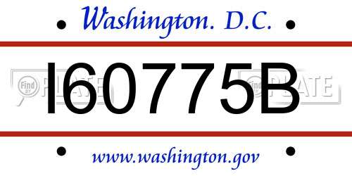 I60775B District Of Columbia License Plate