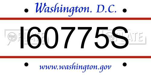 I60775S District Of Columbia License Plate