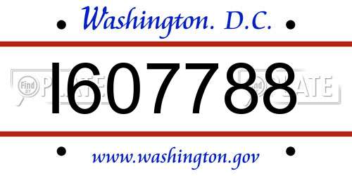 I607788 District Of Columbia License Plate