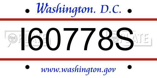I60778S District Of Columbia License Plate