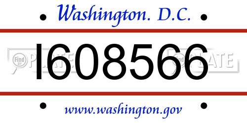 I608566 District Of Columbia License Plate