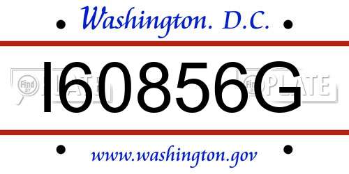 I60856G District Of Columbia License Plate