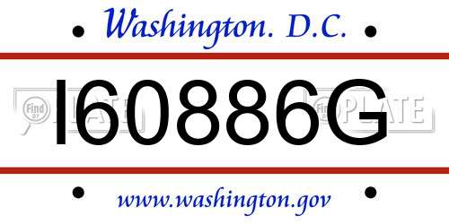 I60886G District Of Columbia License Plate