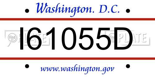 I61055D District Of Columbia License Plate