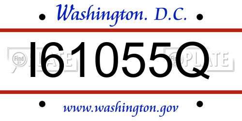 I61055Q District Of Columbia License Plate