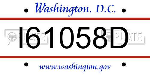 I61058D District Of Columbia License Plate