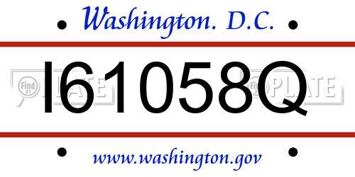 I61058Q District Of Columbia License Plate