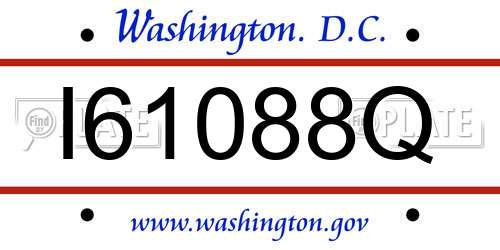 I61088Q District Of Columbia License Plate