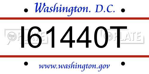 I61440T District Of Columbia License Plate