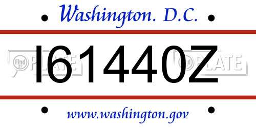 I61440Z District Of Columbia License Plate