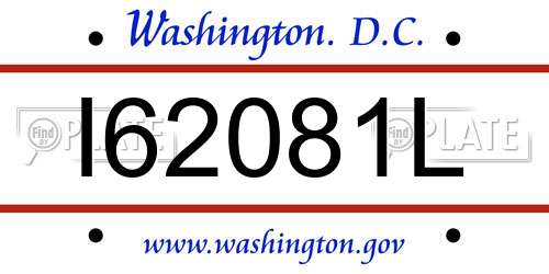 I62081L District Of Columbia License Plate