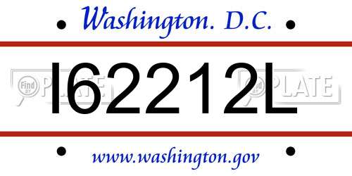 I62212L District Of Columbia License Plate