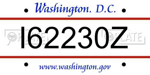 I62230Z District Of Columbia License Plate