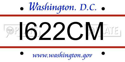 I622CM District Of Columbia License Plate