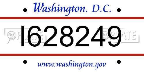 I628249 District Of Columbia License Plate