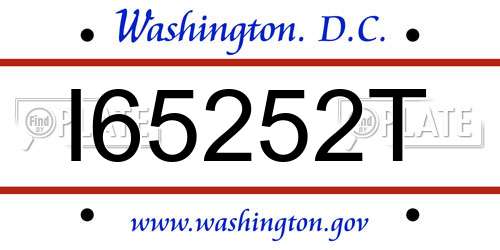 I65252T District Of Columbia License Plate