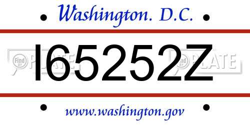 I65252Z District Of Columbia License Plate