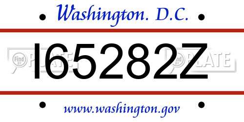 I65282Z District Of Columbia License Plate