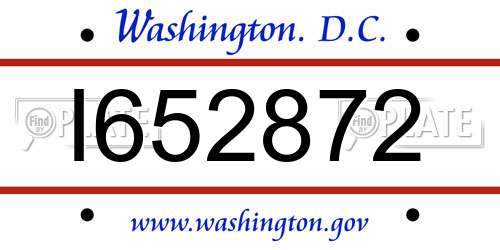 I652872 District Of Columbia License Plate
