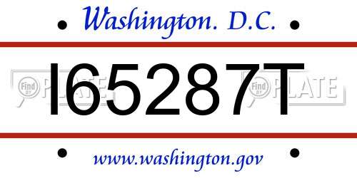 I65287T District Of Columbia License Plate